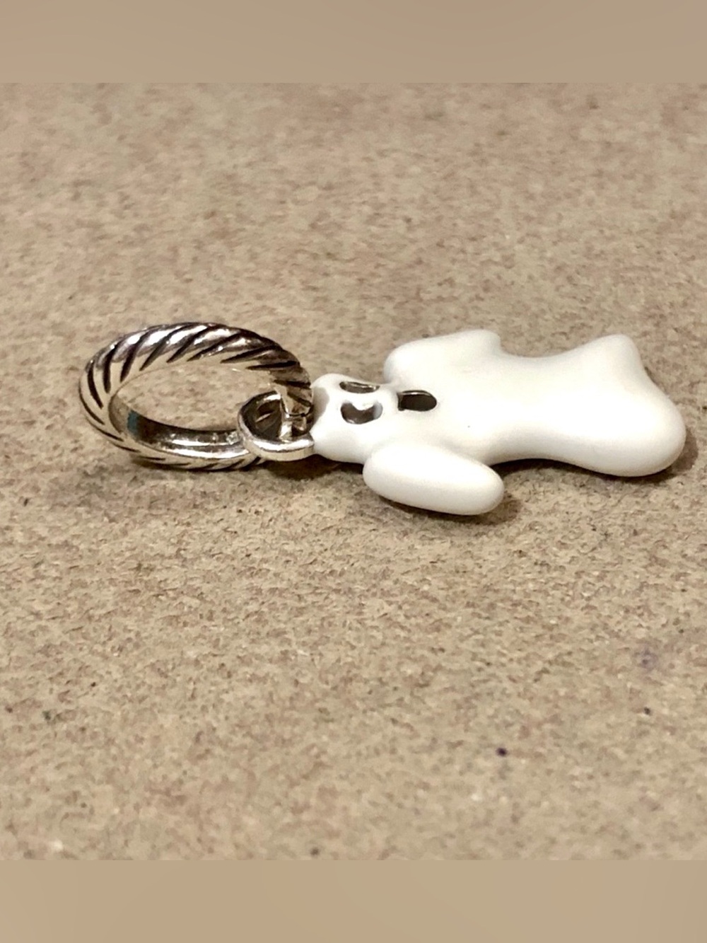 🎃Listing! 🆕 Brighton Ghost charm Enameled in white & black on both sides - Picture 3 of 10